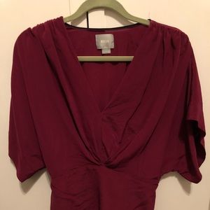 Anthropologie Maeve silk burgundy blouse-